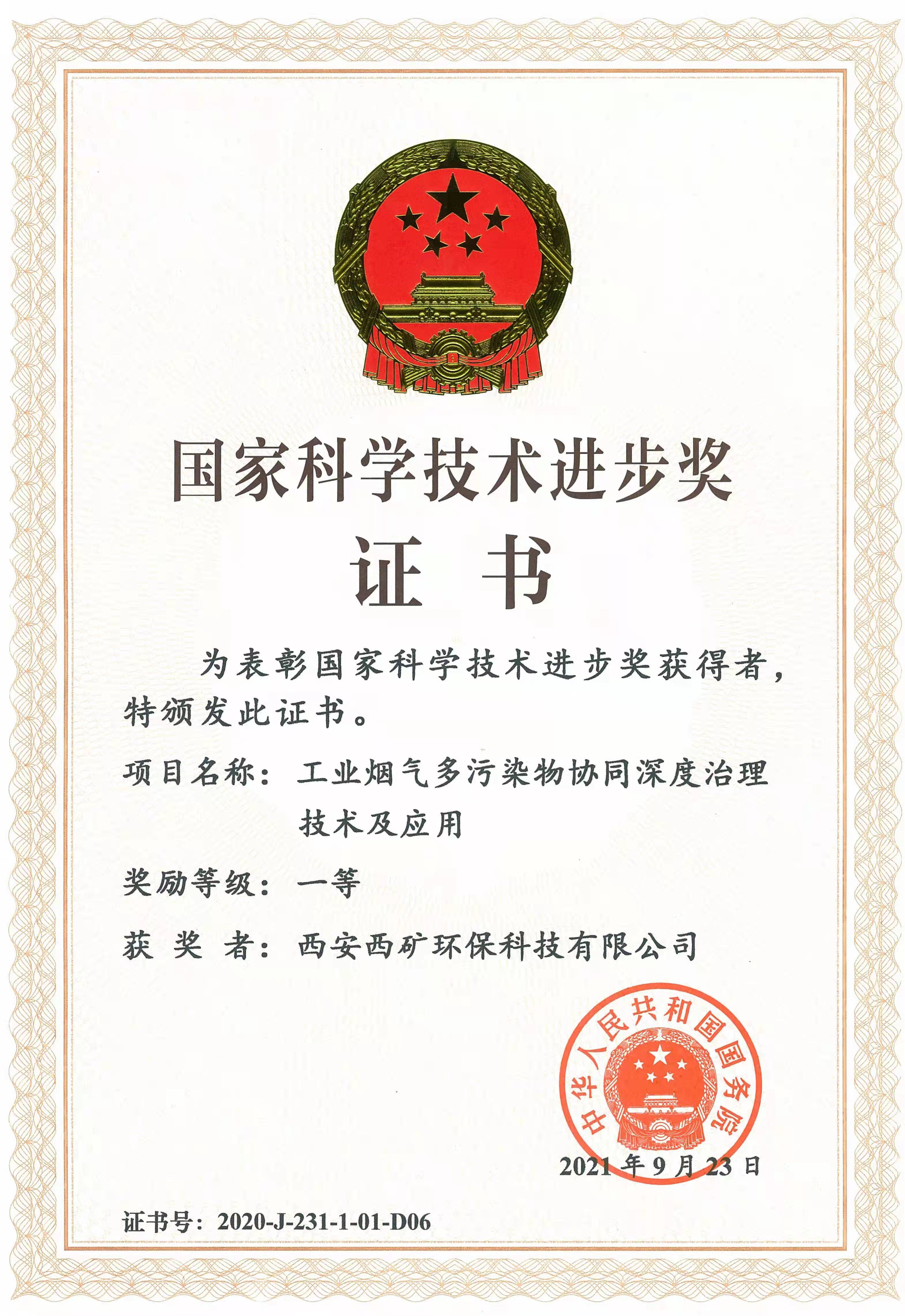 國家科學(xué)技術(shù)進步獎一等獎